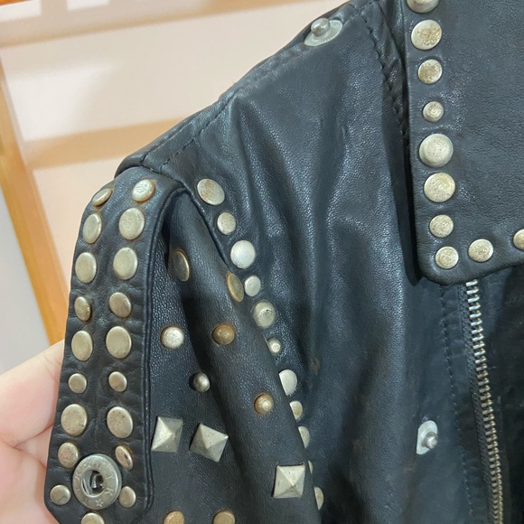 MAISON SCOTCH VINTAGE STUDDED LEATHER JACKET  . Size - M - Picture 15 of 17